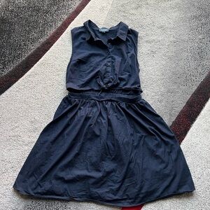 ModCloth Navy Tie Front A Line Mini Dress